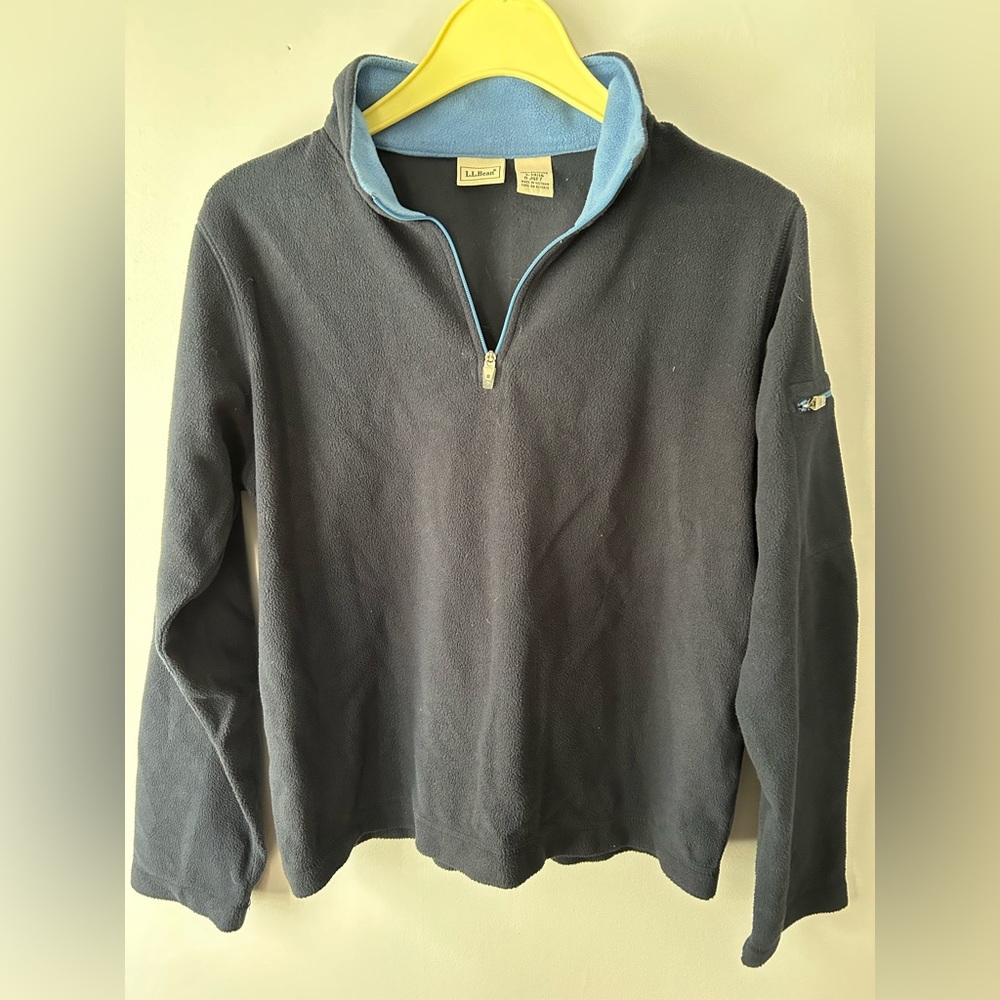L.L. Bean 1/4 zip fleece pullover large 14/16